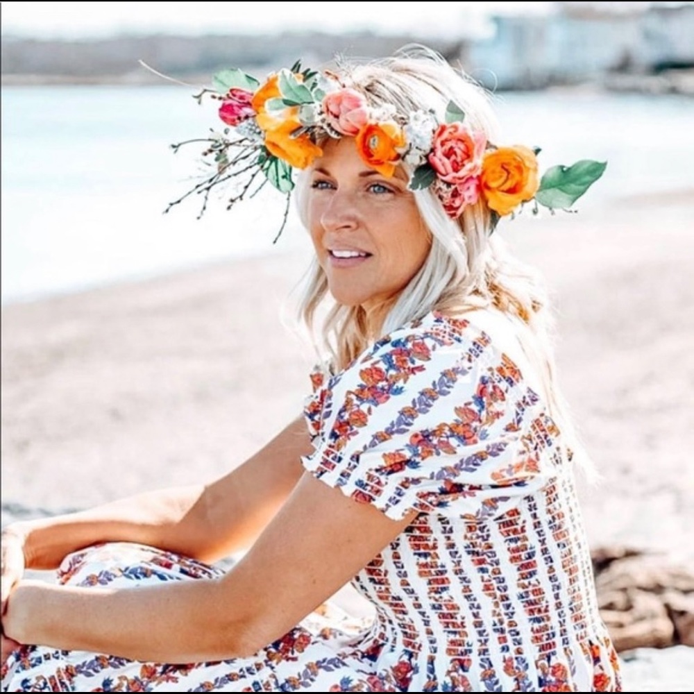 Rouched Top / Flower Dress